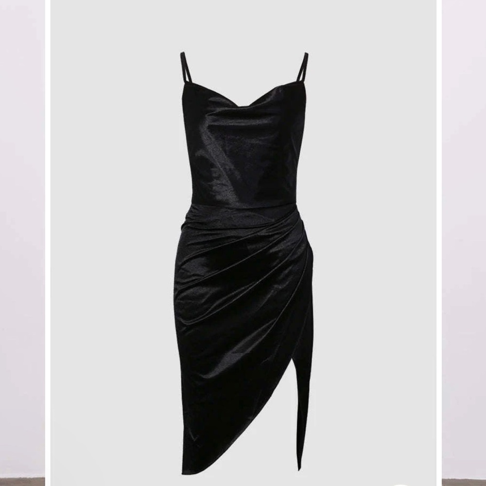 Black satin dress NWT